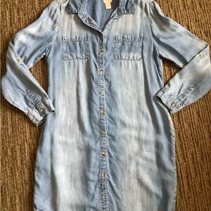 Chico's Light Blue Long Sleeve lyocell denim Dress or duster